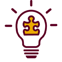illustrated icon of a bulb with a puzzle piece inside
